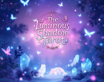 Luminous Shadow Tarot | Animal Spirit 78 Card Deck | Glowing Fantasy Oracle | Shadow Work Divination | Mystical Animal Guide Gift