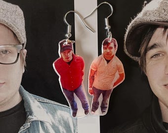 ピート・ウェンツ パトリック・スタンプ イヤリング - ハンドメイドのユニークなギフト - フォール・アウト・ボーイ グッズ - 風変わりなジュエリー - FOB - エモ ファンダム ジュエリー - ピータリック ゲイ