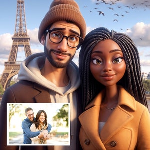 Custom Cartoon Animation, Personalised Portrait, Cartoon Portrait From Photo, Cartoon Style Couple, Digital File