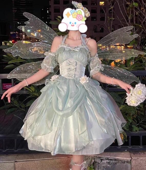 modern fairytale dress Modern Fairytale Tea-Length Dress White and Pale Pink / FR 34