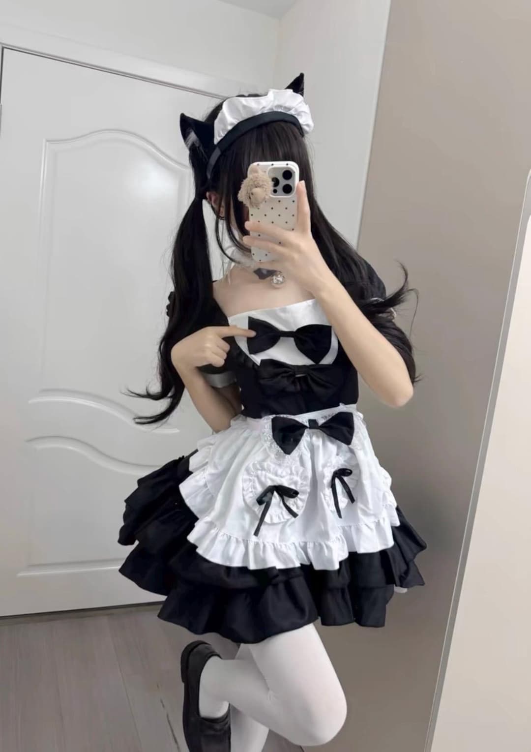 Review for Lolita black and white maid dress suit YV43594