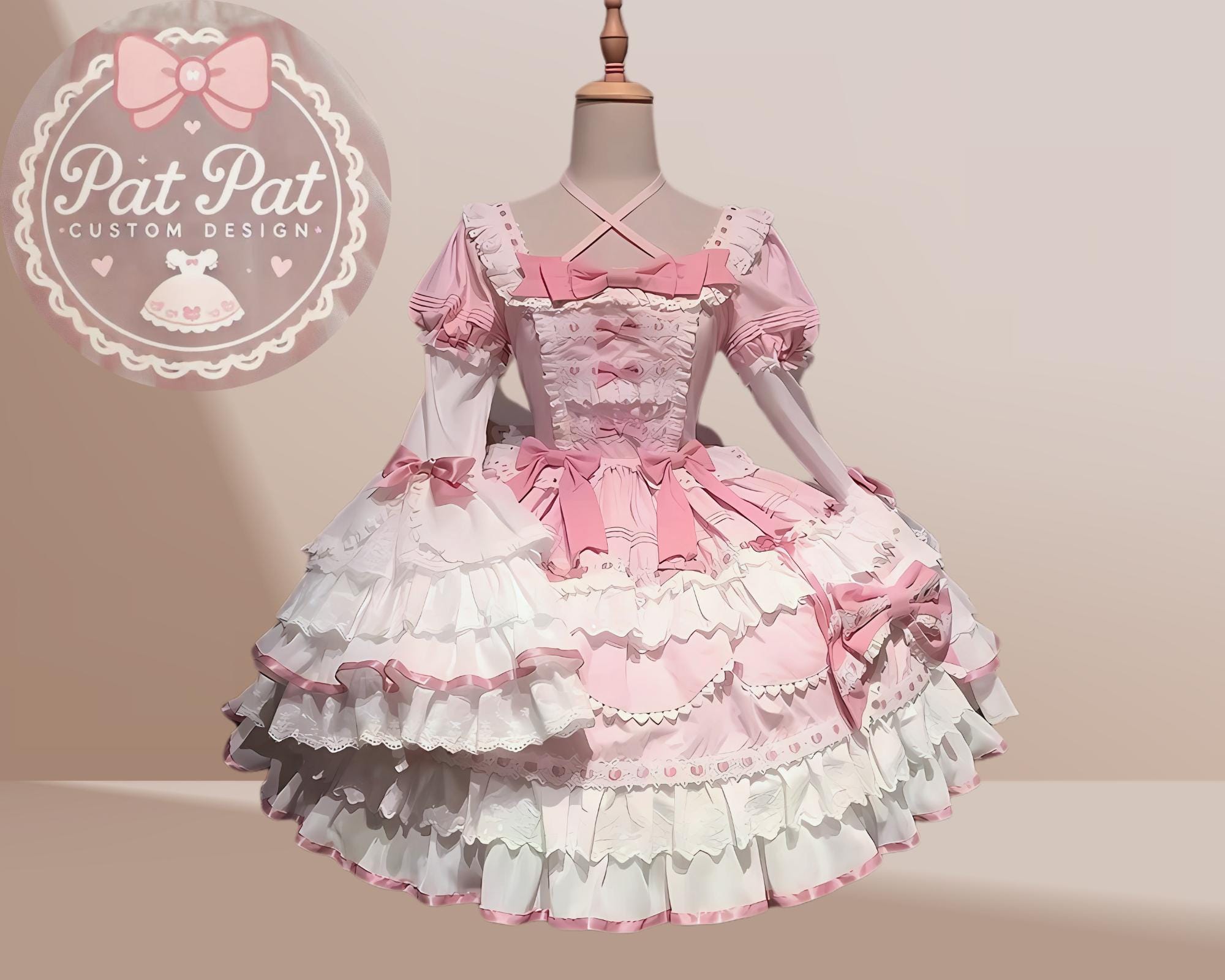 人気定番の Romantic Rose ハーフ ボンネット 綿サテン ピンク BABY（オタク ヘアアクセサリー