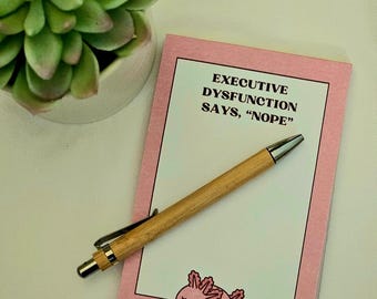 Quirky 4x6 Notepad for ADHD and Neurodivergent Minds | Funny and Relatable Quotes | Tear-Off Daily To-Do Pad | Mental Health Stationery