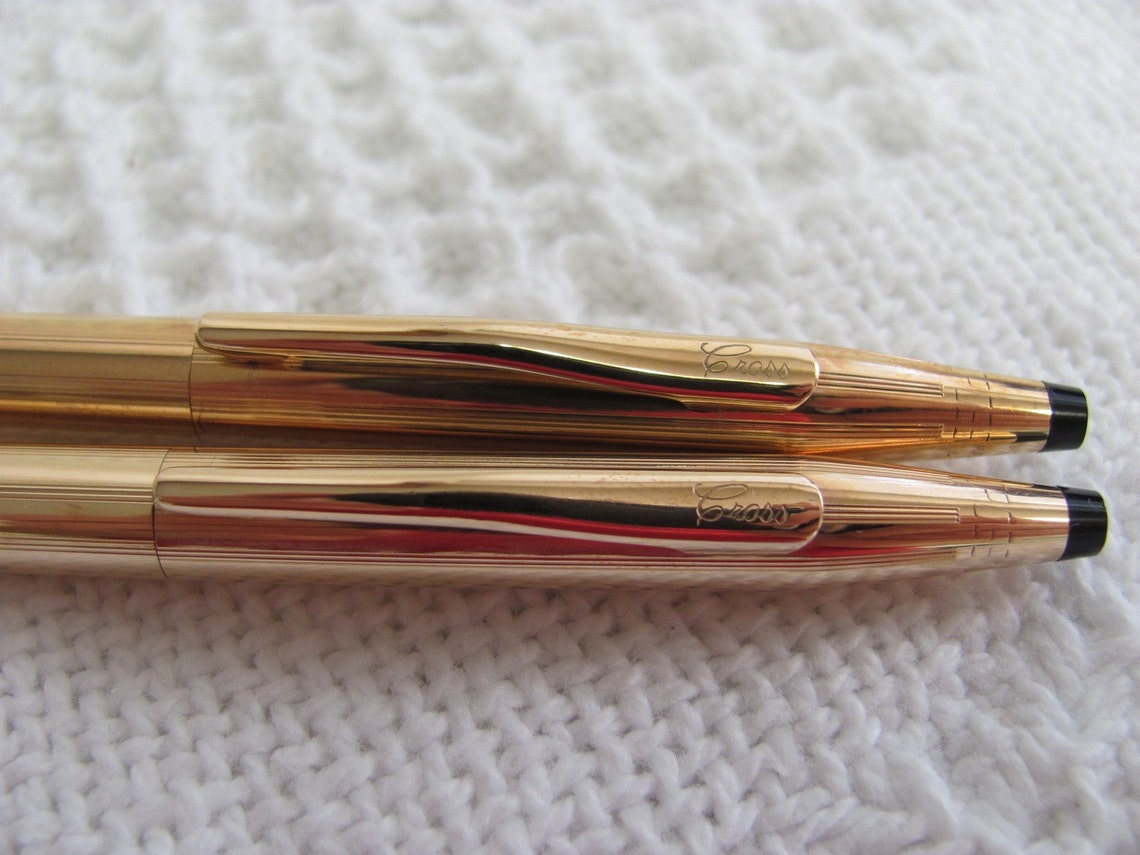 14K Gold Filled Vintage Cross Pen and Pencil Set 1967 Etsy