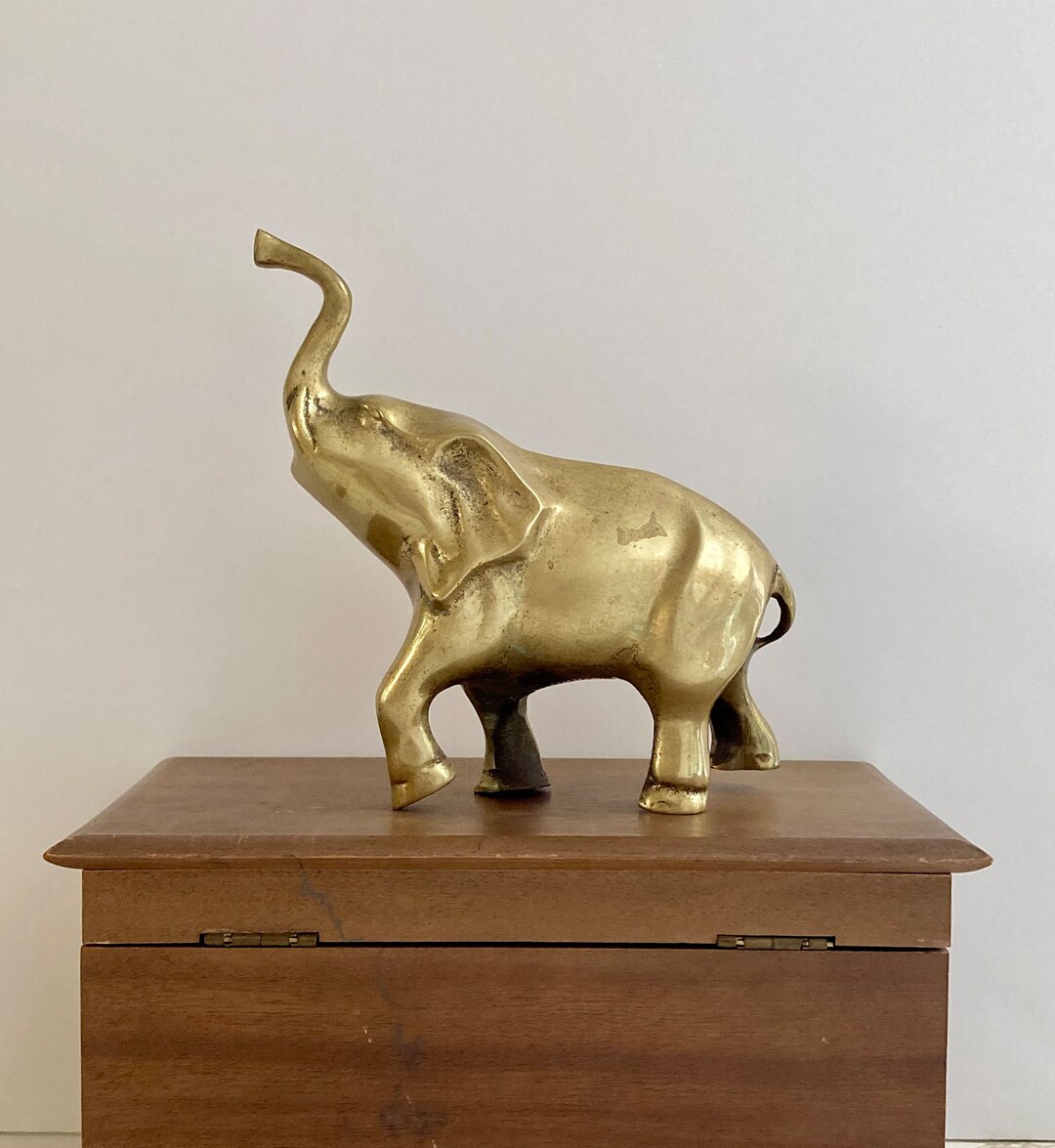 Vintage Brass Elephant Trunk Pointing Up Etsy