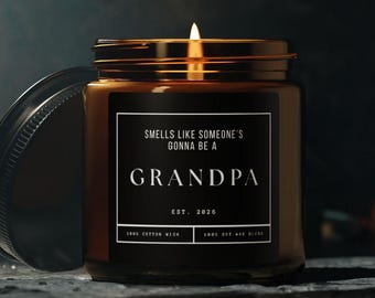 Grandpa To Be Candle | Funny Pregnancy Announcement Gift | 100% Soy Wax Candle for Grandpa-to-Be