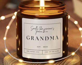 Grandma To Be Scented Soy Candle | Fun Pregnancy Announcement Gift for Grandma