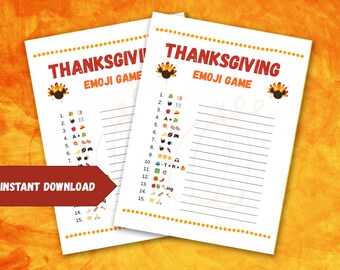 Thanksgiving Emoji Game | Fun Family Activity (Instant Download)
