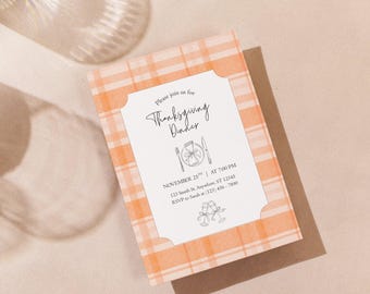 Thanksgiving Dinner Invitation Printable | Editable Fall Party Invite | Thanksgiving Gathering Invitation | Instant Download Template