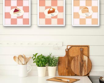 Retro Dessert Prints Set | Kitchen Bakery Wall Art (Digital Download)
