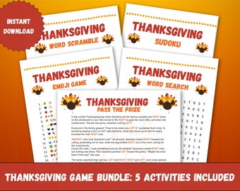 Thanksgiving Games Bundle | Printable Family Party Activities (Digital Download)
