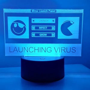 Hackers 1995 Virus Launch Panel LED Sign – Tech Home Decor