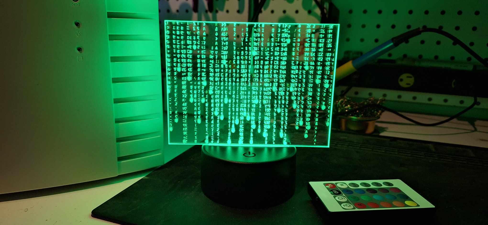 Matrix Led Sign Code 3 Matrix Code LED Sign – RGB Edge-lit Acrylic Panel for Hacker Rooms ...