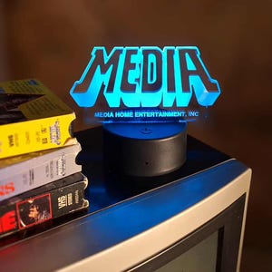 MEDIA Home Entertainment VHS Collector Rgb LED Sign – Retro Video Store Rgb Light –  Edge Lit Display for Media Rooms & Desktops