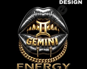 Labios de energía de Géminis grandes PNG / Diseño del zodíaco Géminis PNG / Labios de Géminis de lujo PNG / Temporada de Géminis PNG / Descarga instantánea