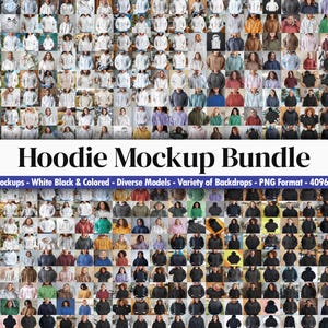 Unisex Hoodie Mockup Bundle: 390+ PNG Mockups (Digital Download)