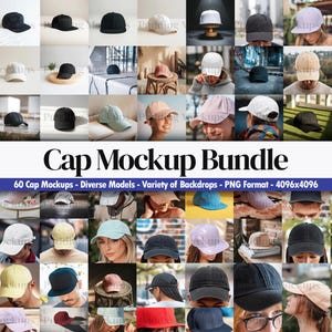 Baseball Cap Mockup Bundle: 60+ Modeled & Flat Lay Scenes (Digital Download)