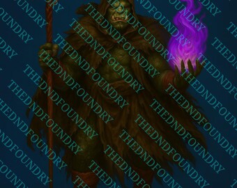 Rey Rata Brujo Orco – Hoja de Personaje 5e + Retrato (Hombre o Mujer)