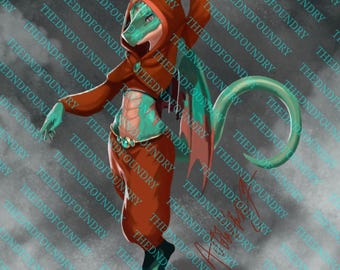 Kobold Schurke/Waldläufer – 5e Charakterbogen + Portrait (Mann oder Frau)