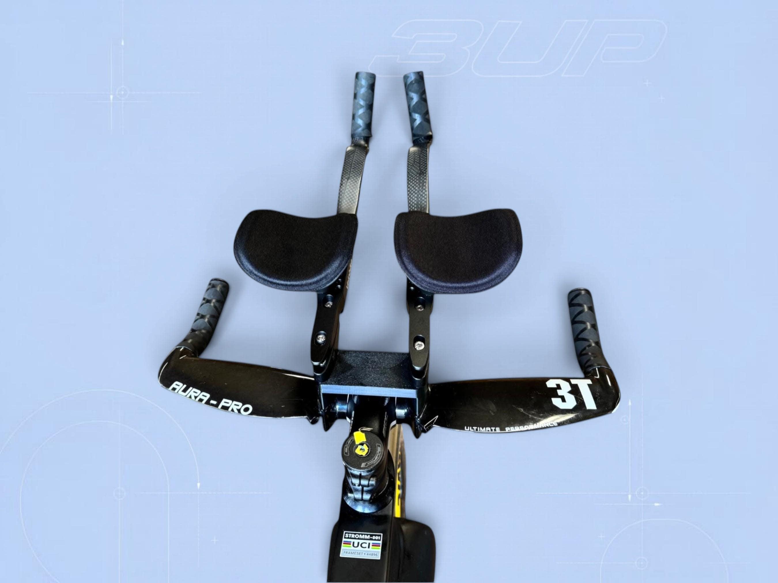 3T AURA カーボンTTハンドルバー 電動di2 ブレーキレバーセット Custom 3T Aura/brezza Spacer Bridge | Integrated TT Cockpit Riser
