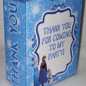 Party favor Frozen gift box with maze printable template digital download