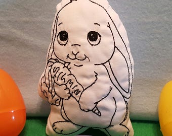 Color your own Doodle it Bunny stuffie