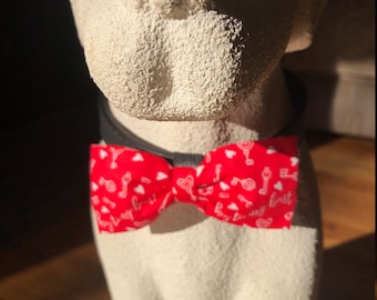 Hearts-Key to My Heart Dog Bow Tie