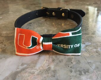 Sports-University of Miami Dog Bow Tie