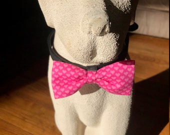 Pink Valentine Dog Bow Tie
