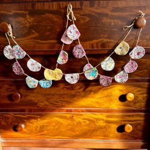 Ghirlande, ghirlande in tessuto rustico Liberty of London, CottageCore, festa, decorazioni per l'ufficio in casa