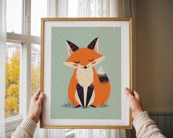 Fox Nursery Wall Art: Whimsical Woodland Print (Digital Download)