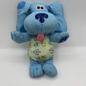 Vintage 1998 Tyco Nickelodeon BLUES CLUES 9" Plush Stuffed Toy Bath Time Blue