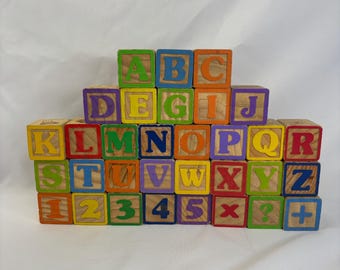 Wood Alphabet Letter Blocks 1 3/4" Vintage and New