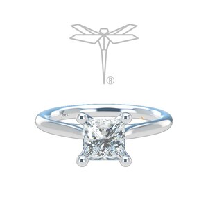 Agnes 1ct princess cut diamond engagement ring in 14kt gold - Diamond VS1 F EX