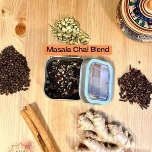 Authentic Indian Masala Chai Tea in a tin box, Birthday Gift ideas, Self Care kit, Free Gold spoon, Gift for her, Unique gift idea