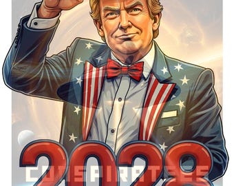 Trump 2028 PNG: Funny Political Tee Design (Digital Download)