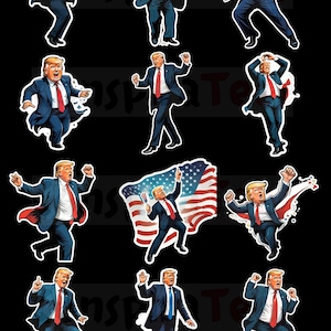 Trump Dancing 12-pack bundel png, 12 grappige troef png, Trump Vance png, The Return American png, grappige troefdans, troef png, humoristische troef
