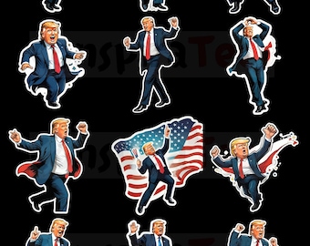 Funny Trump Dancing PNG Bundle: 12 Humorous Designs (Digital Download)