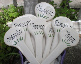 Herb Garden Markers ceramic plant stakes