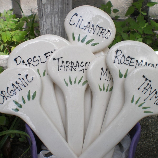 Herb Garden Markers ceramic plant stakes