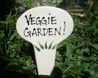 Veggie Garden Ceramic garden stake