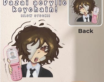 bsd bungo stray dogs port mafia dazai 2 inch acrylic keychain
