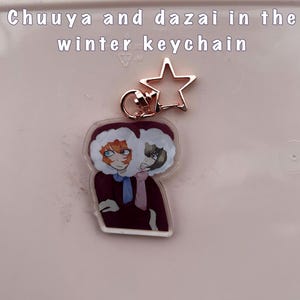 bsd/bungou stray dogs chuuya and dazai in the winter 2inch acrylic keychain