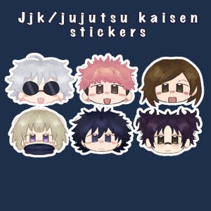 cute jjk/ jujutsu kaisen anime water resistant stickers, perfect accessories, gift or decoration on laptops, notebooks or  water bottles
