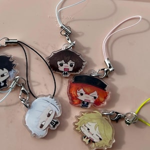 bsd/ bungo stray dogs ships!  acrylic phone charms!