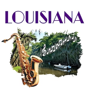 Retro Louisiana State Logo PNG: Vintage Clipart (Digital Download for Commercial Use)