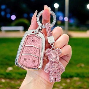 Car Key Cover For Cadillac, Car Key Case, Tpu Cover, Key Fob, Car Key Fob, Car Accessories, Car Key Fob, With Keychain, Fob For Cadillac