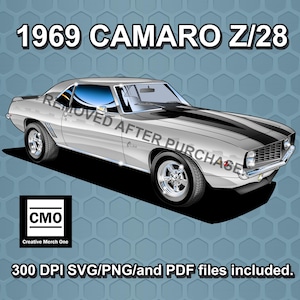 1969 Chevy Camaro Z/28 Clip Art (SVG/PNG/PDF)
