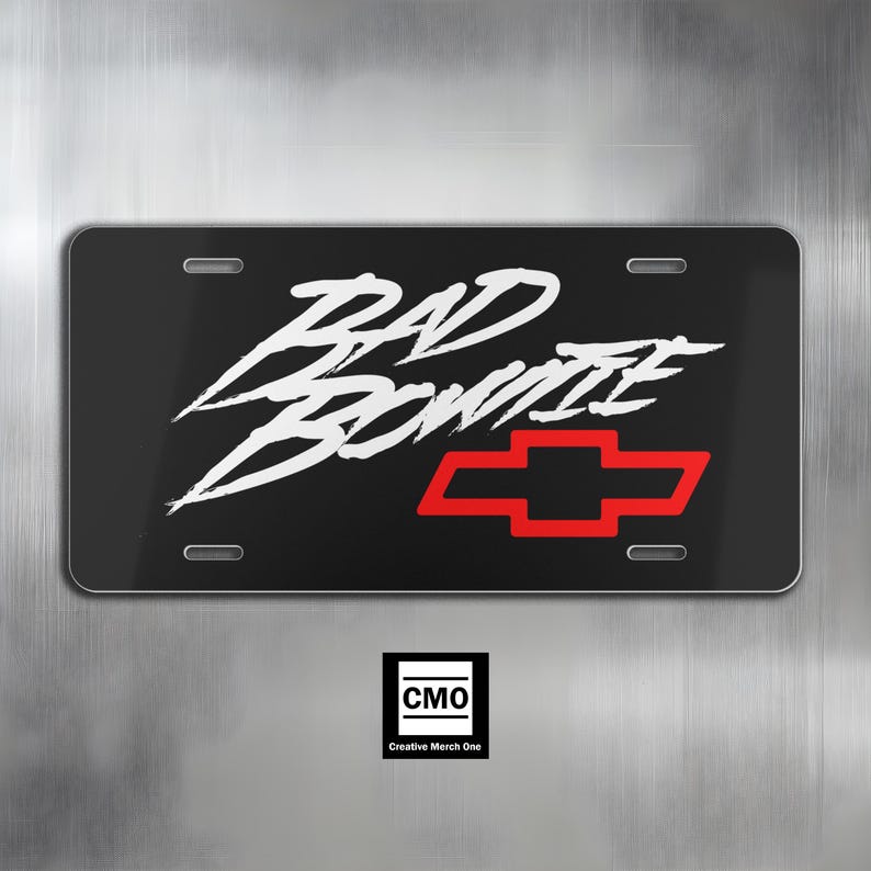 This Bad Bowtie Chevrolet Vanity Plate is perfect for car enthusiasts looking to add a personalized touch to their vehicles. The vibrant colors and unique design make it a great addition to your car's front or back license plate. Ideal for Chevrolet
