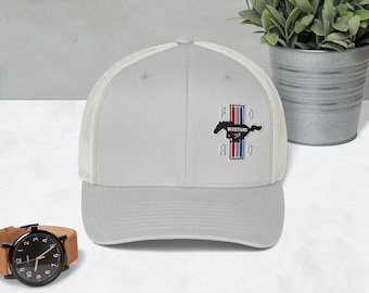 Ford Mustang Trucker Cap: Embroidered Emblem, Americana Style